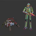 Modern Robot Warrior Mechanical Warfighter Mechanical Armor Combat Robot 3d model
