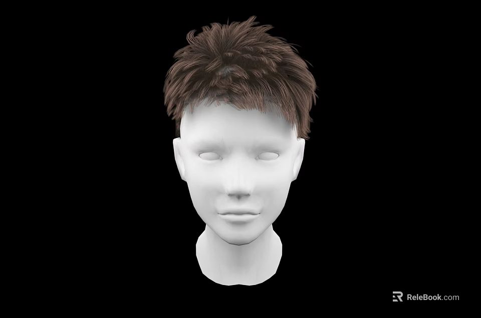 Elegant Jewelry Display On White Mannequin Head With Brown Short Hair 3d model 