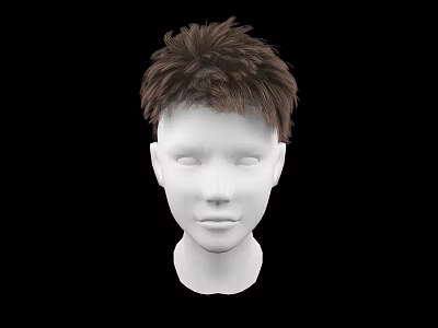 Elegant Jewelry Display On White Mannequin Head With Brown Short Hair 3d model