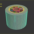 White Paper Roll With Brown Circular Core And Cylindrical Structure Design 3d model