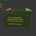 Green Military Ammunition Box With 200 7.62 MM NATO Cartridges For AK47 M13