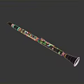 Sleek Black Clarinet With Metal Keys And Brown Accents For Daily Household Use