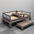 New Chinese Style Rohan Bed Jade Rohan Bed 3d model