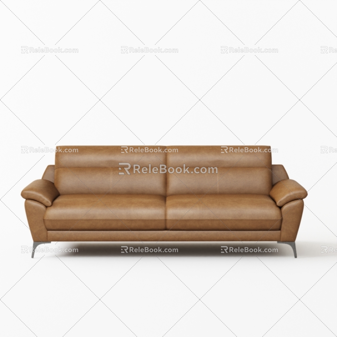 Modern Double Sofa Italian-style Small Apartment Double Sofa 3d model