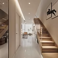 Bright Modern Minimalist Open Dining And Living Room With Cozy Sofas And Storage Cabinets