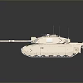 Modern Desert Colored Armored Tank With Long Cannon And Heavy Duty Tracks