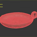 Pink Decorative Ceramic Bowl With Intricate Patterns And Curved Handle Design