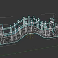 Handcrafted Wooden Arch Bridge Model With Curved Design And Detailed Railings