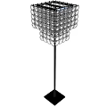 Modern Floor Lamp With Hanging Crystal Elements And Black Metal Stand