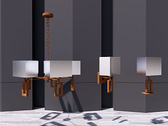 Light luxury lamps combination chandelier 3d model