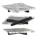 Modern Coffee Table With Marble Top And Black Metal Frame Design 3d model