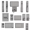 Smart Home Security Devices Including Door Locks Cameras And Control Panels 3d model