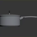 Shiny Stainless Steel Saucepan With Lid And Black Handles For Kitchen Cooking Use