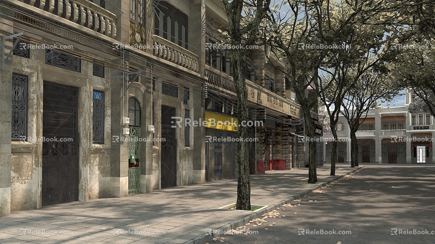 7080 s Scene Old Beijing Old Guangzhou Old Shanghai Old Street Old District Liwan District Baoyuan Road Old City Jiugang Township School Campus 3d model