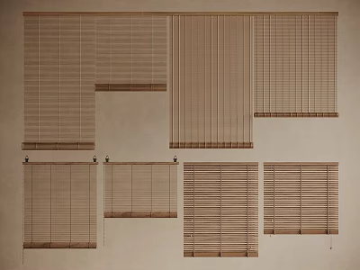 Various Bamboo Blinds Styles and Designs for Home Window Decoration 3d model