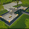 Outdoor Water Fountain Design With Garden Greenery Ambient Lighting Stone Seating And Marble Flooring