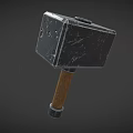 Sturdy Metal Head Hammer With Wooden Handle Ideal For Construction Tasks 3d model