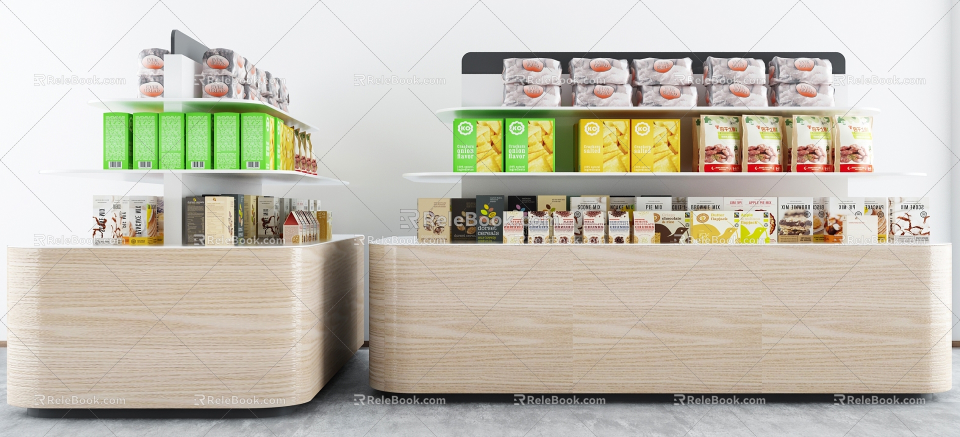 Island cabinet in supermarket 3d model