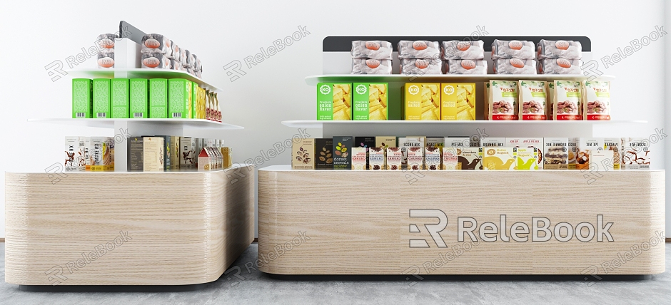 Modern shelf supermarket island cabinet model