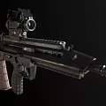 Modern Tactical Rifle Featuring Mounted Scope Military Style Rail And Ergonomic Grip