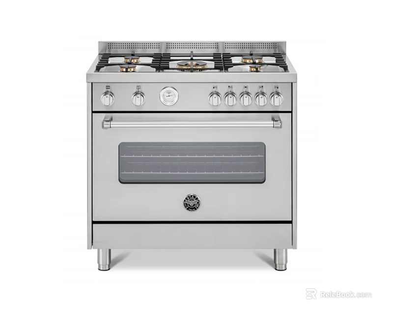 Stainless Steel Gas Range Oven with Multiple Burners and Control Knobs for Modern Kitchen Cooking 3d model 