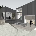 Modern Detached Villa Featuring Wooden Exterior Glass Facade And Outdoor Terrace