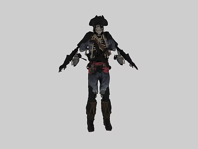 Pbr Pirate Skeleton Soldier Skeleton Warrior Skeleton Monster Skeleton King Skeleton Monster Hand-painted Skeleton Pirate Small Skeleton Pirates of the Caribbean Black Pearl 3d model