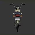 Blue Vintage Scooter With Beige Seat Classic Design And Headlight Details