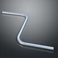 L Shaped Silver Metal Rod With Smooth Reflective Surface On Dark Background 3d model