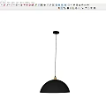 Black Modern Round Pendant Light with Hanging Cable and Smooth Surface Design 3d model