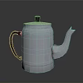 Silver Stainless Steel Kettle with Black Handle and Lid for Daily Use