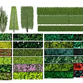 Diverse Garden Plant Combinations With Trees Shrubs Green Foliage And Colorful Blooms