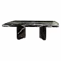 Black Marble Square Table With Natural White Veins Modern Design Structure 3d model
