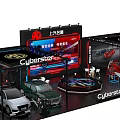Cyberster SAIC MG Car Exhibition Booth With Different Colored Vehicles And Models