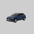 Blue Audi Q3 Car Front And Rear View With UK License Plate