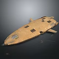 Brown Streamlined Spaceship 3D Model Featuring Aerodynamic Structure And Cosmic Details