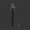 Modern Tactical Rifle With Metallic Finish Detailed Design And Magazine