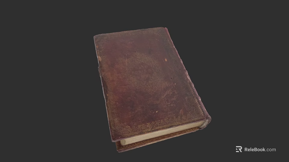 Cultural Art Exhibition Hall Showcasing Antique Book With Vintage Leather Cover 3d model 