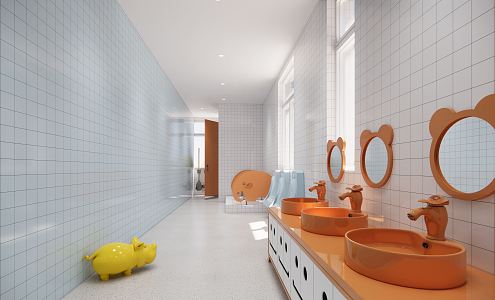 Modern Toilet Kindergarten Children's Toilet 3d model