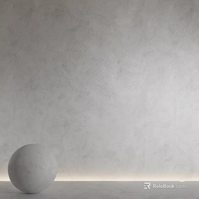 Textured Gray Wall And Smooth Gray Sphere Components Interior Design Elements 3d model 