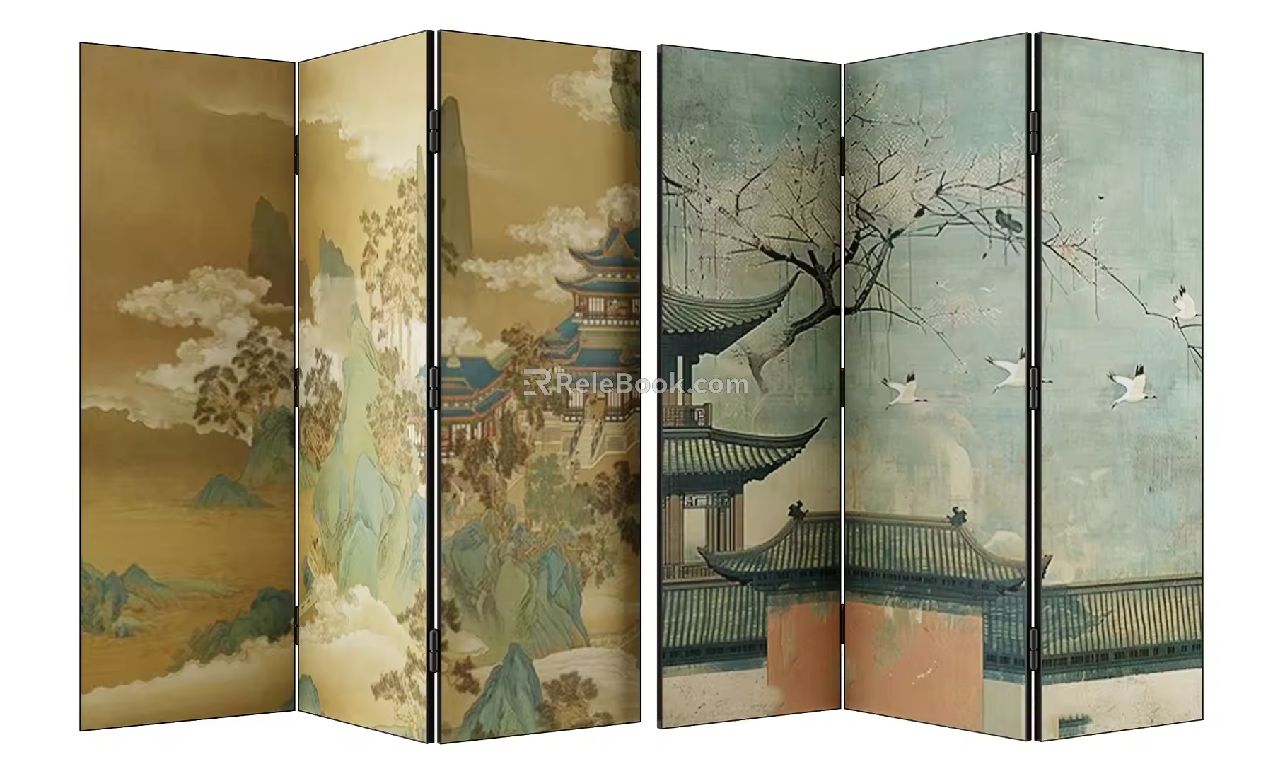 new chinese style screen 3d model
