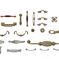 European-style door handle 3d model
