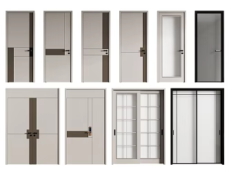 Modern swing door double door security door kitchen door entrance door bedroom door 3d model