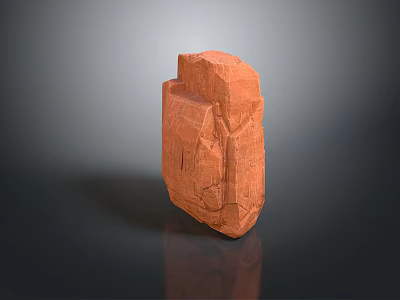 Handcrafted Stone Wood Decorative Art Piece With Textured Reddish Brown Abstract Form 3d model