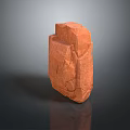 Handcrafted Stone Wood Decorative Art Piece With Textured Reddish Brown Abstract Form