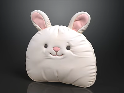 Modern Sofa Coffee Table Set With Cute Rabbit Shaped Decorative Pillow 3d model