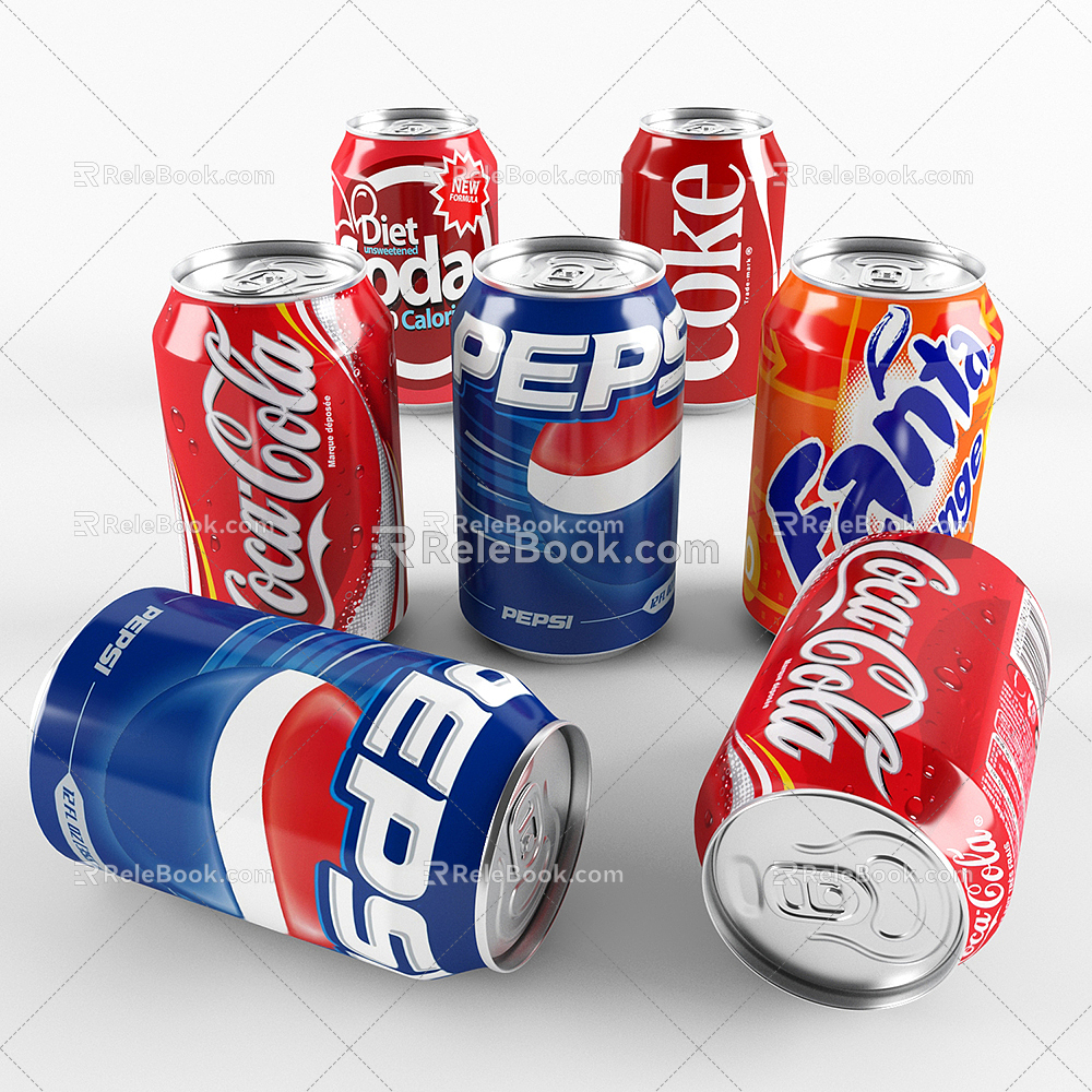 Modern Beverage Cans Coke 3d model