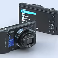Samsung Digital Cameras With Black Design LCD Screen Display Control Buttons And Lens