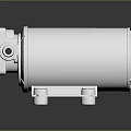 White Industrial Pump With Cylindrical Body Base Bracket And Side Connector
