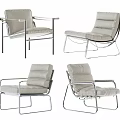 Modern Leisure Chairs With Metal Frame And Upholstered Seats In Sleek Design
